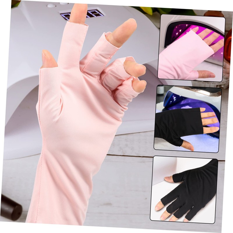 Healeved 16 Pairs Nail Gloves Fingerless Gloves Uv Protection Rays