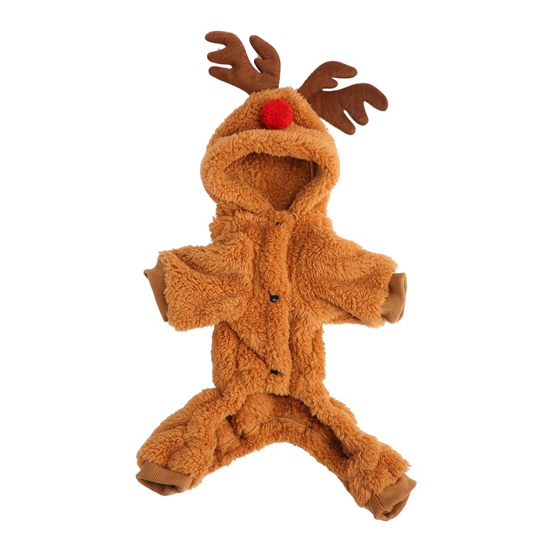 Reindeer Dog Hoodie Interesting Soft Warm Dogs Winter Pajamas for