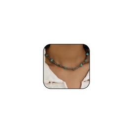 Navajo Pearl Necklace Western Jewelry for Women Western Cowgirl Turquoise Necklaces Boho Navajo Beaded Choker Necklace (Navajo Pearl-C)