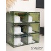 SCAVATA 6 Pack Hat Organizer Box, Stackable Clear Baseball Caps