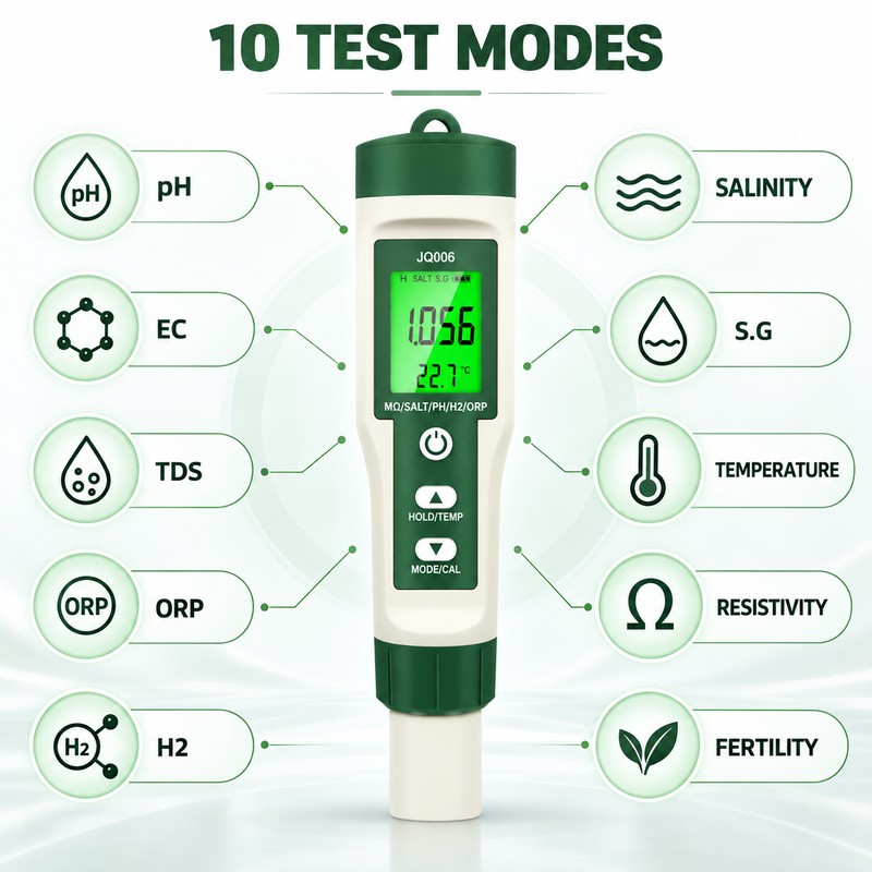 10 in 1 Digital Water Quality Tester JQ006, pH TDS