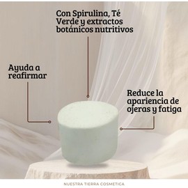 Nuestra Tierra Cosmética Mascarilla Sólida Anti Ojeras, Revitalizante, Refrescante y Reafirmante, 1 Pieza