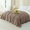 LONG CREATE Throw Blanket for Couch, Taupe Tan Luxury Knitted
