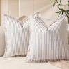 Hearthia Striped Throw Pillow Covers, Chic Fringe Pillowcases with Zipper