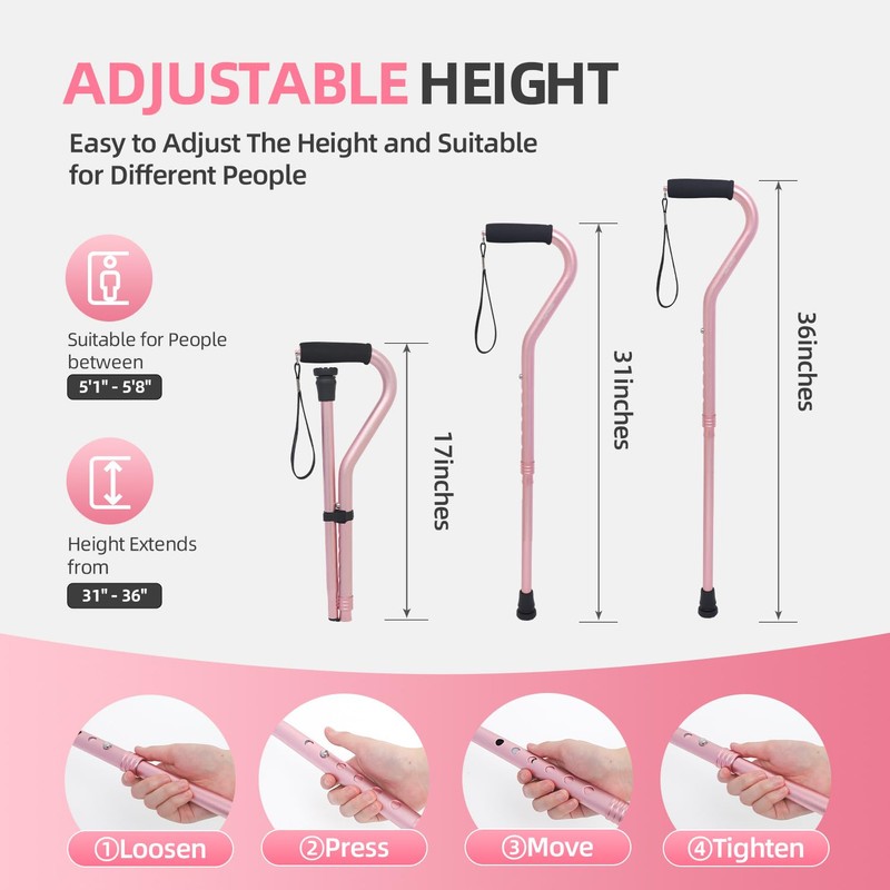 BeneCane Walking Cane for Men & Women Adjustable Cane with