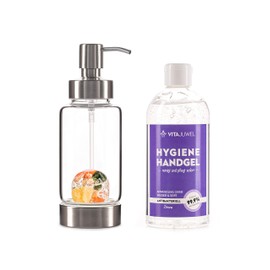 VitaJuwel Crystal Pump Dispenser with Jade, Carnelian and Orange Calcite