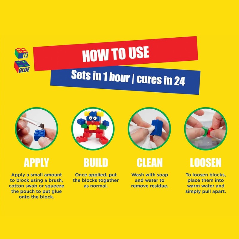 Le Glue Temporary Glue 2 Pack - Compatible with Legos