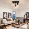 Ymlii 3-Lights Semi Flush Mount Ceiling Light Fixture,Matte Black Kitchen