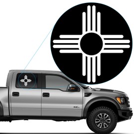 Yoonek Graphics New Mexico Flag Logo Decal Sticker for Car Window, Laptop and More. #573 (12" x 12", White)