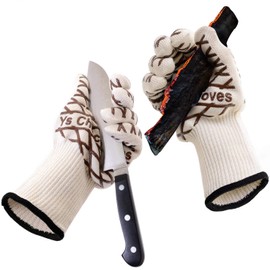 Ys Choice Heat Resistant Gloves, Set of 2 (Heat Resistant to 1,472°F (800°C), Fire Retardant Gloves, Reversible, Military Style, 5 Fingers, Pot Holder, Mittens, Barbecues, Camping, Outdoors, Oven Gloves, Heat Resistant Mittens, Camping Equipment, Blade-R