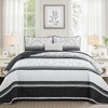 Quilt Set King Size, Black Striped Quilt King Boho Patchwork