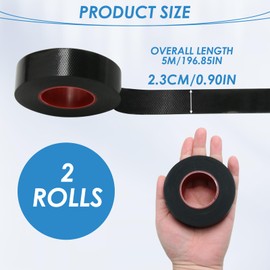 QTMMC 2pcs Self Amalgamating Tape 21mmx5m Black Insulation Tape Waterproof Rubber Tape Concealing Repair Electrical Tape Butyl Self-Amalgamating Tape for High Voltage Cable, Pipe, Sealing Joints