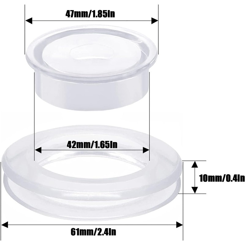 2Pcs Clear Standard Size Silicone Umbrella Hole Ring Plug and
