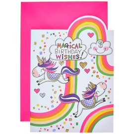 Rachel Ellen Magical Birthday Wishes Card - Unicorn Rainbow