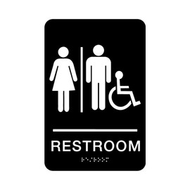 Municipal Supply & Sign Co Premium ADA Compliant Unisex Wheelchair Accessible Restroom Sign - 6" x 8" Indoor/Outdoor, Easy Installation, High Visibility, Durable Design
