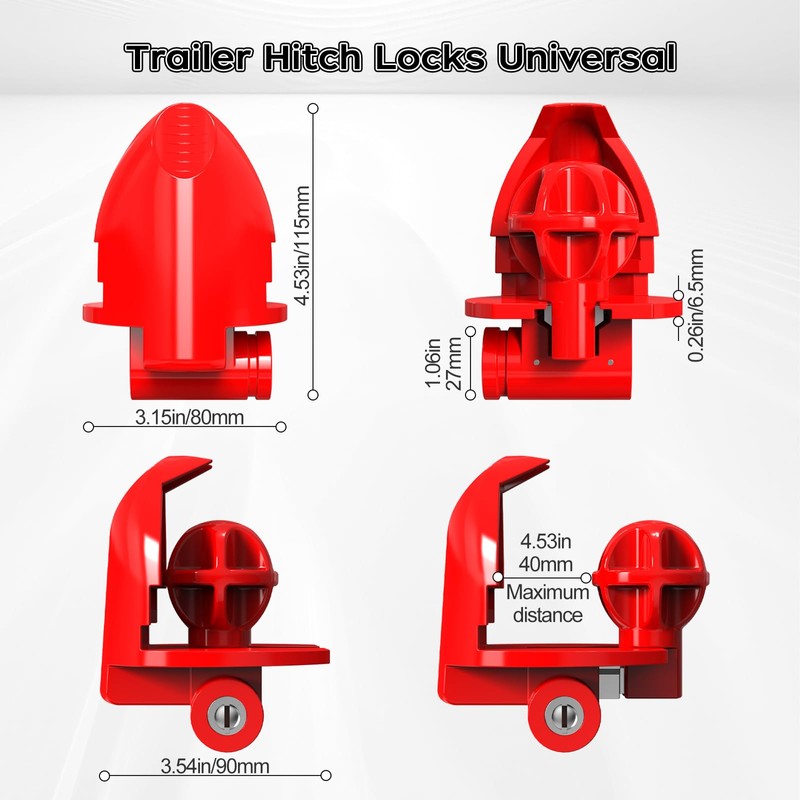Glieskir Adjustable Trailer Hitch Lock for RV & Boat Trailers,