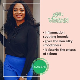 ECOCERA Rice loose powder, perfect for oily skin and combination skin, hypoallergenic, delicate, transparent, light.