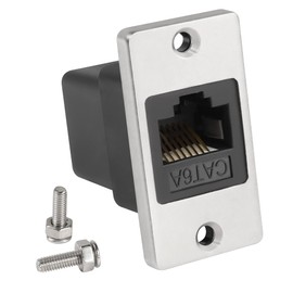 QIANRENON RJ45 Rectangular Panel Network Adapter Cat6A RJ45 8P8C Female to Female Panel Mounting Ethernet Connector RJ45 Panel Socket Shielded for Mounting on Device Panels Desks