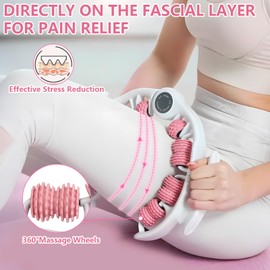 Cellulite Massager, Anti Cellulite Roller for Muscle Relaxation with Handle, Ring Massage Roller Legs Massage Roller for Legs of Lymphatic Drainage and Fluids