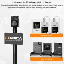 COMICA HR-WM Interview Microphone Handhled, Wireless Go Handle Adapter for BoomX-D/BoomX-U Wireless Microphone, Perfect for News Reports, Live Broadcasts, Video Recordings, etc.