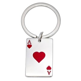 Moydolo Lucky Poker KeyChain Charm Game Playing Cards Ace of Spades Key Chain Ring Pendant for Men Women