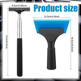 Datanly 2 Pcs Side Mirror Squeegee Small 39 Inch Retractable Handle Car Squeegee with 5 Inch Car Window Mini Rearview Mirror Wiper for Glass Door Rainy Foggy Accessories