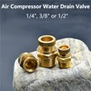 Brass Drain Valve, 1/4" Male Threaded Water Drain Valve Air