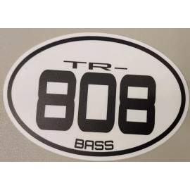 Ufo Design Labs Roland TR 808 Bass eurostyle 4"x6" oval sticker  trap hip-hop electro Miami DNB