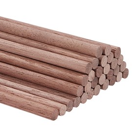 DELORIGIN 30Pcs Wood Dowels 1/5 inch Wooden Pole Rods 12inch Long Unfinished Walnut Dowel Rod Sticks for DIY Crafting Woodworking Project Woodworker Home Decor Miniature Wooden House Building