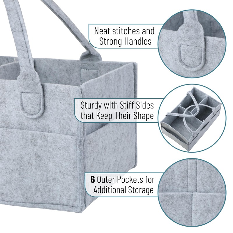 Mr. Pen- Baby Diaper Caddy Organizer, Grey, Large, Diaper Organizer,