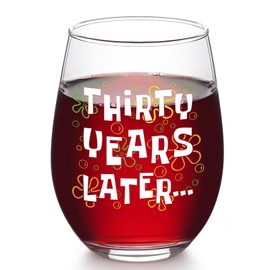Futtumy 30th Birthday Gifts for Women Her, 17 OZ Thirty Years Later Wine Glass, 30 Year Old Birthday Gifts for Women Mom Wife Daughter Sister Friend Aunt Female, Gift for 30th Birthday Christmas