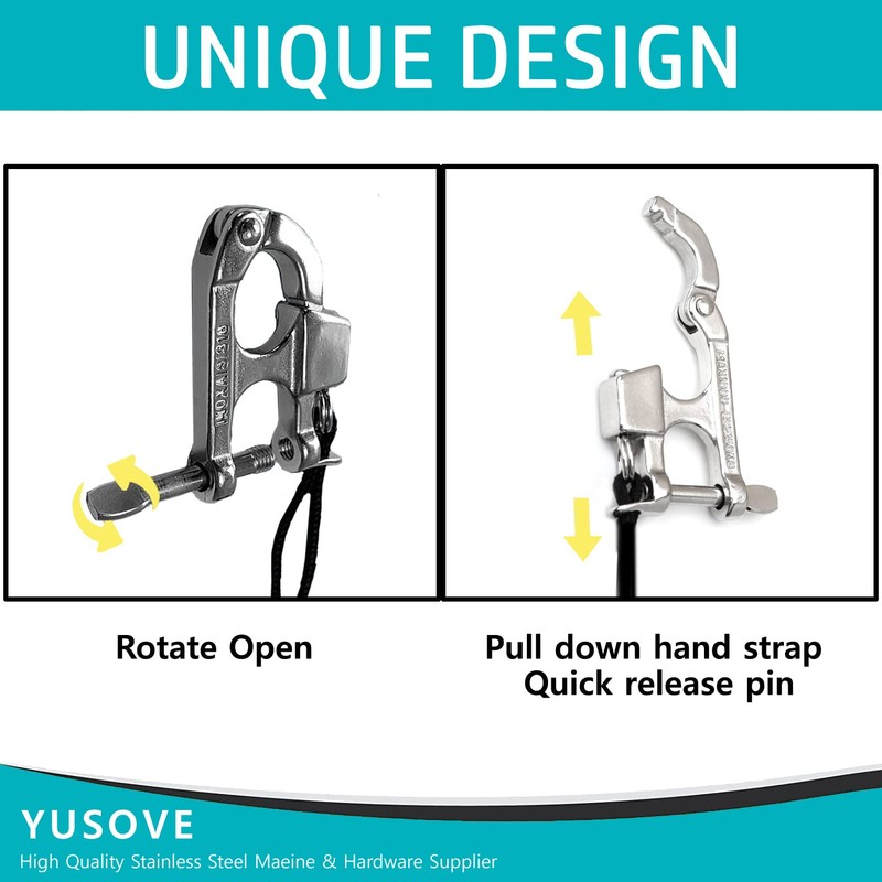 YUSOVE Quick Release Snap Shackle Boat Marine 316 Stainless Steel