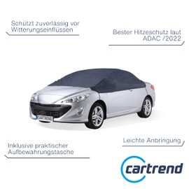 Cartrend 70339 Half car cover "New Generation", weatherproof, size M, polyester blue, for VW Golf and similar models