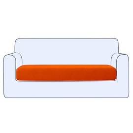 Ouka Sofa Cushion Cover, Stretch Couch Seat Cushion Cover, Reversible Cushion Protector, Soft Chair Loveseat Sofa Cushion Protector(Medium, Orange)