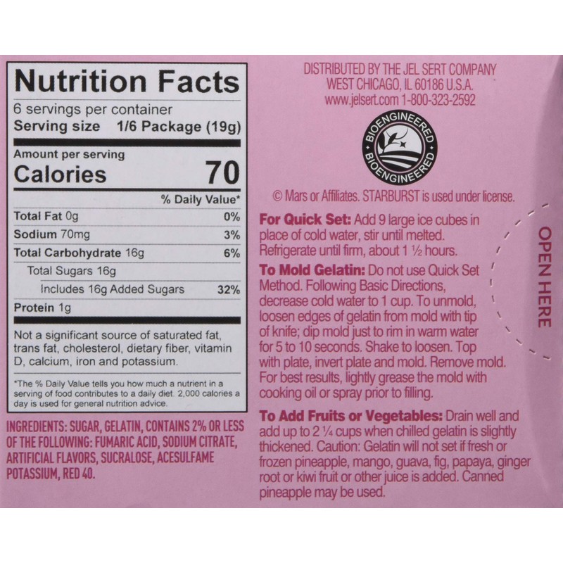 Starburst Gelatin – Strawberry, 12Count