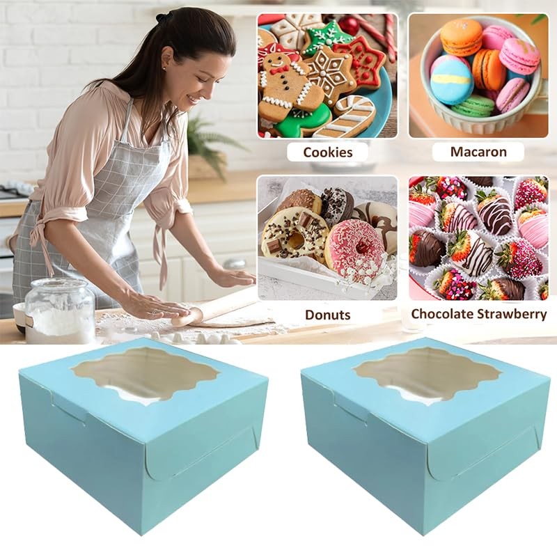 Generic 30Pcs (6x6x3 in) Mini Cake Boxes+2 stickers with Display