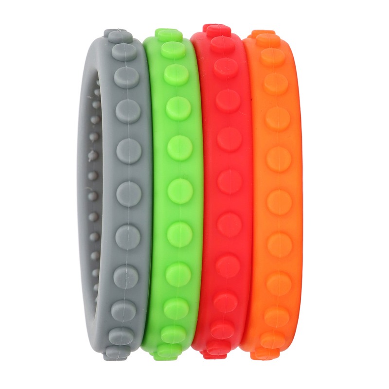 4pcs Baby Teethers Bracelet Silicone Refrigerable Heat Resistant Gum Relief
