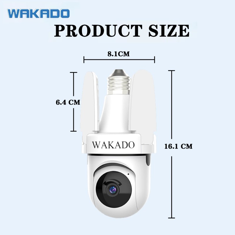 Wireless WiFi Light Bulb Security Camera 2MP 1080P HD 360°