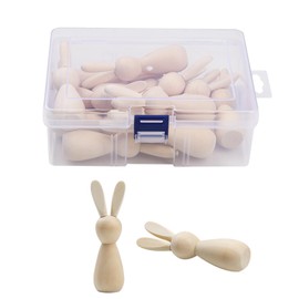 AIXXCUVQ Handmade Wooden Rabbit Figurine Easter Crafts And Activities Easter Bunny Statues DIY Painted Wooden Bunny Safe Odorless, 12pcs
