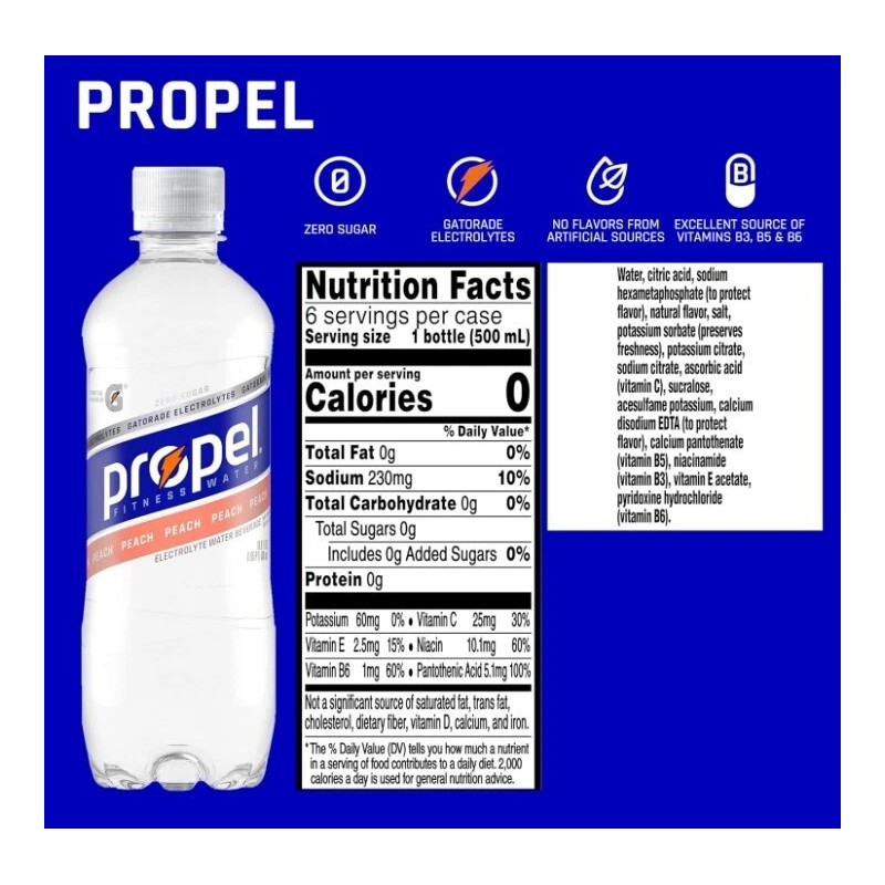 PROPEL (12 Pack) Propel Peach Electrolytes & Vitamins Sport Water,