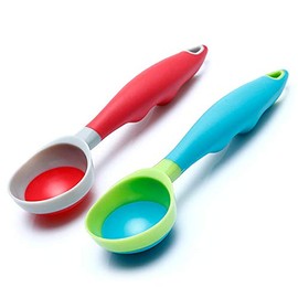 Ice Cream Scoop, 2PCS Nonstick Anti-Freeze Food grade PPR + rubber Ice Cream Scooper with the Hung Hole Design, Comfortable Handle, Dishwasher Safe,Ice Cream Scoops,