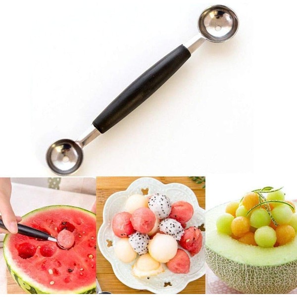2 in 1 Stainless Steel Melon Ballers Melon Scoop, Suitable