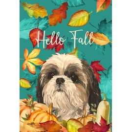Shih Tzu - Hippie Hound Studios Fall Garden Flag