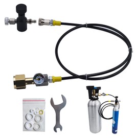 Aopkeo Soda Water Carbon Dioxide Cylinder Fill Station 40inches Hose Kit Refill Adapter Connector CGA320 from Big CO2 Tank to Filling Small Bottle with TR21-4 Thread Valve