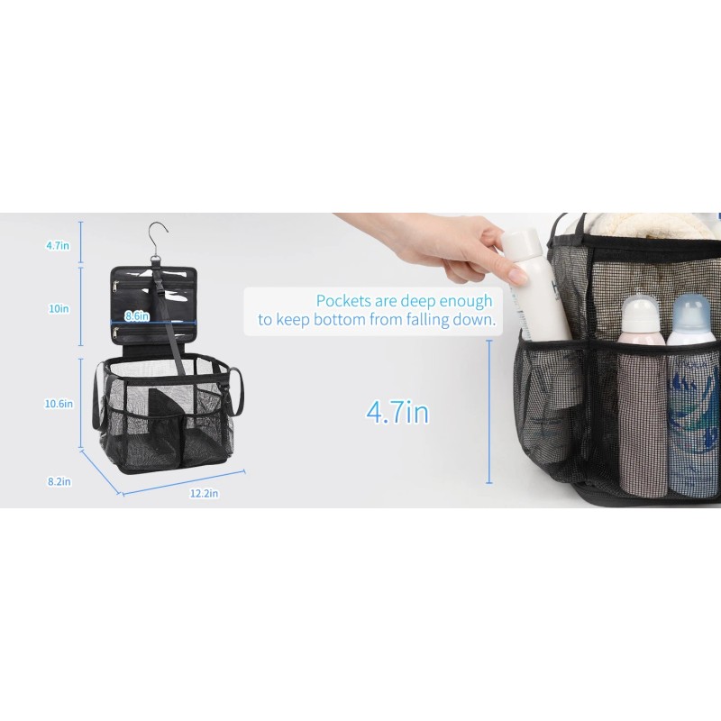 CUBETASTIC Mesh Shower Caddy Portable Quick Dry Hanging Toiletry Bag