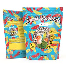 Mycelium Small Hookbill Feed (5 LBS) | Organic, Non‑GMO Bird Food for Cockatiels, Conures & Lovebirds | Filler‑Free with Hulled Seeds | Daily Energy, Skin & Feather Support | Made in USA