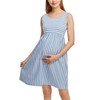 Ecavus Womens Maternity Tank Dress Stripe Color Block Sleeveless Knee
