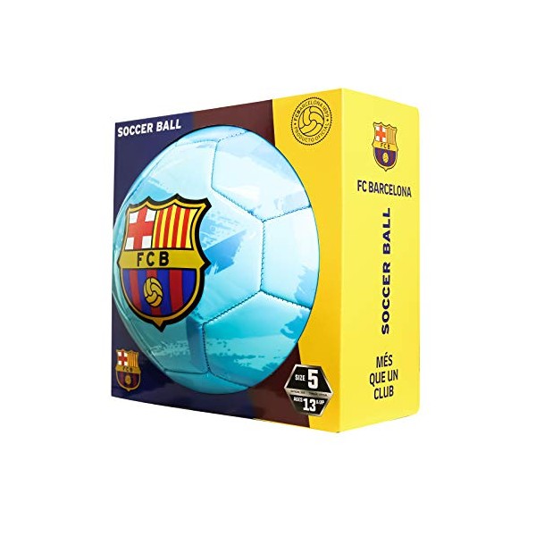 Icon Sports FC Barcelona Brush Team Soccer Ball, Brush Teal, 5
