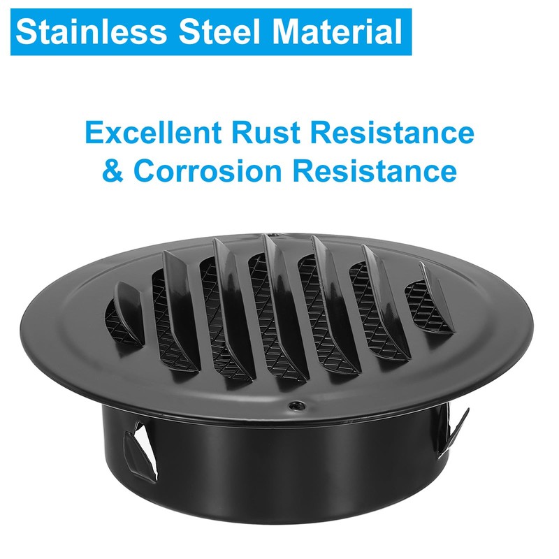 PATIKIL 4" Round Air Vent Cover, 2pcs Stainless Steel Louvered