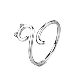 BIBABLYKE Yarn Ring Cat Ears Adjustable Size Crochet Ring Beginner Knitting Crocheting Gift Crochet Tension Regulator Tool Alloy